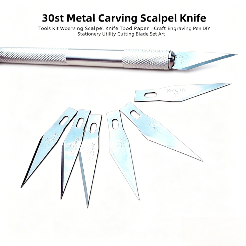 Craft Knife Set - 30Set Engraving Scalpel Knife Kit Metal