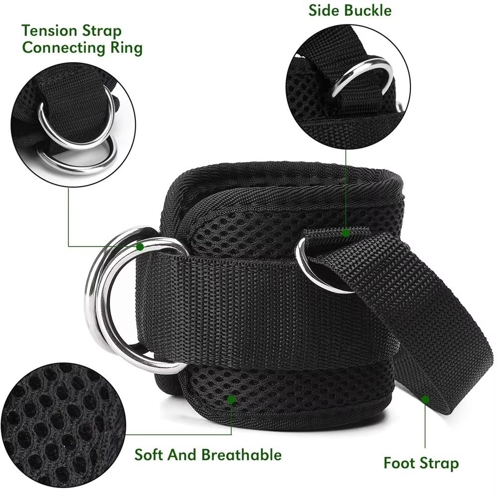D Ring Strap - Double D-Ring Gym Ankle Straps Neoprene