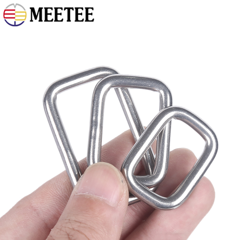 D Ring Strap - 2-10Pcs 304 Stainless Steel Solid Square