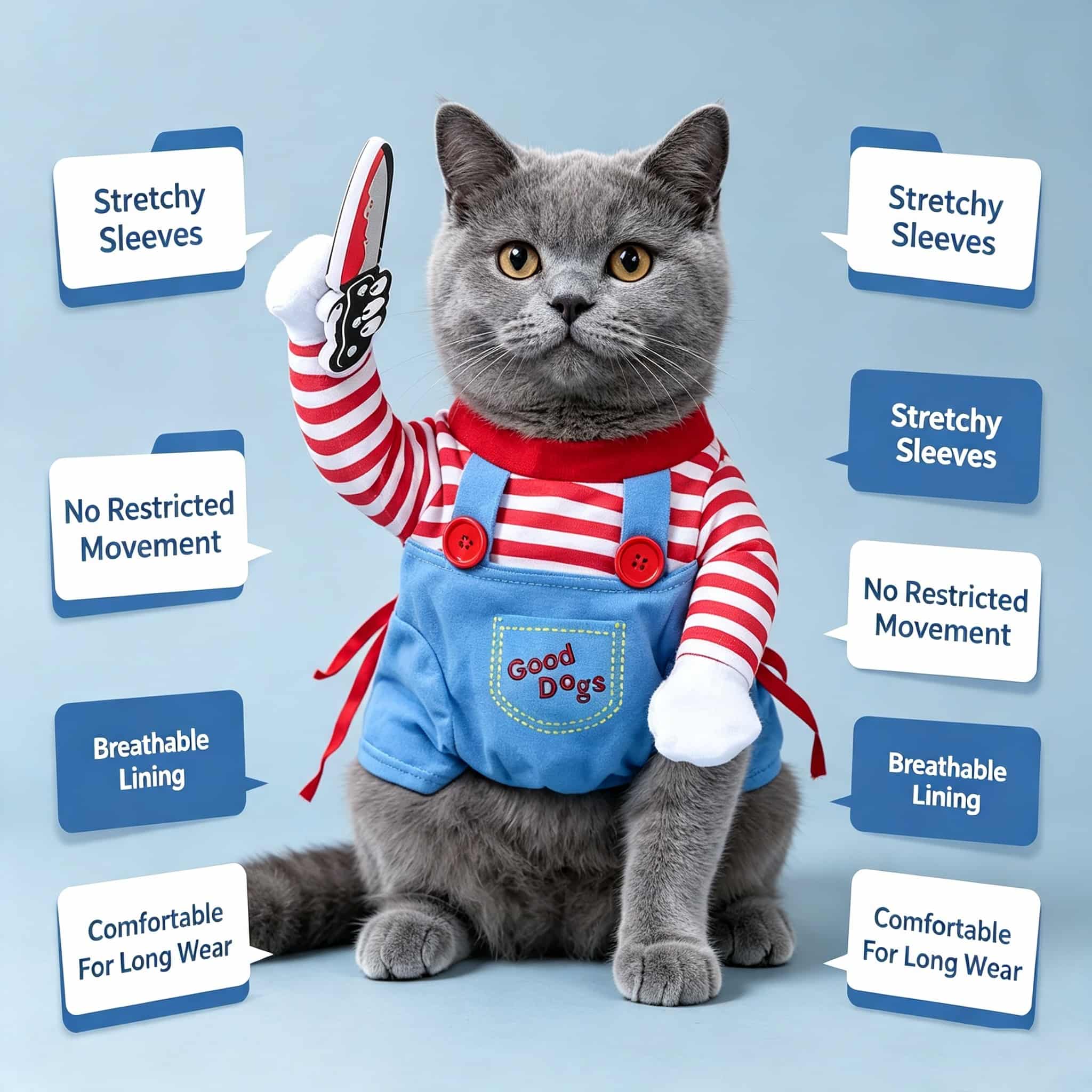 Halloween Pet Dog Chucky Costu - Cosplay Prop Blueprints review and price