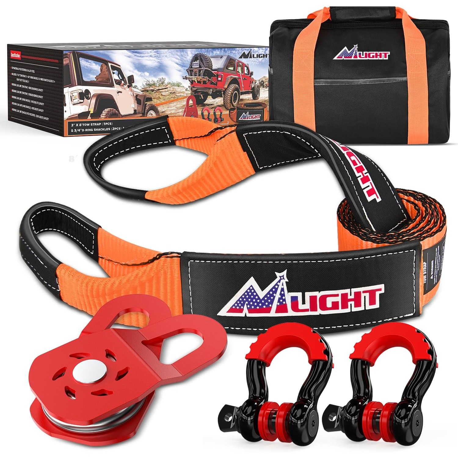 Nilight Offroad Recovery Kit 3 - D Ring Strap review and price
