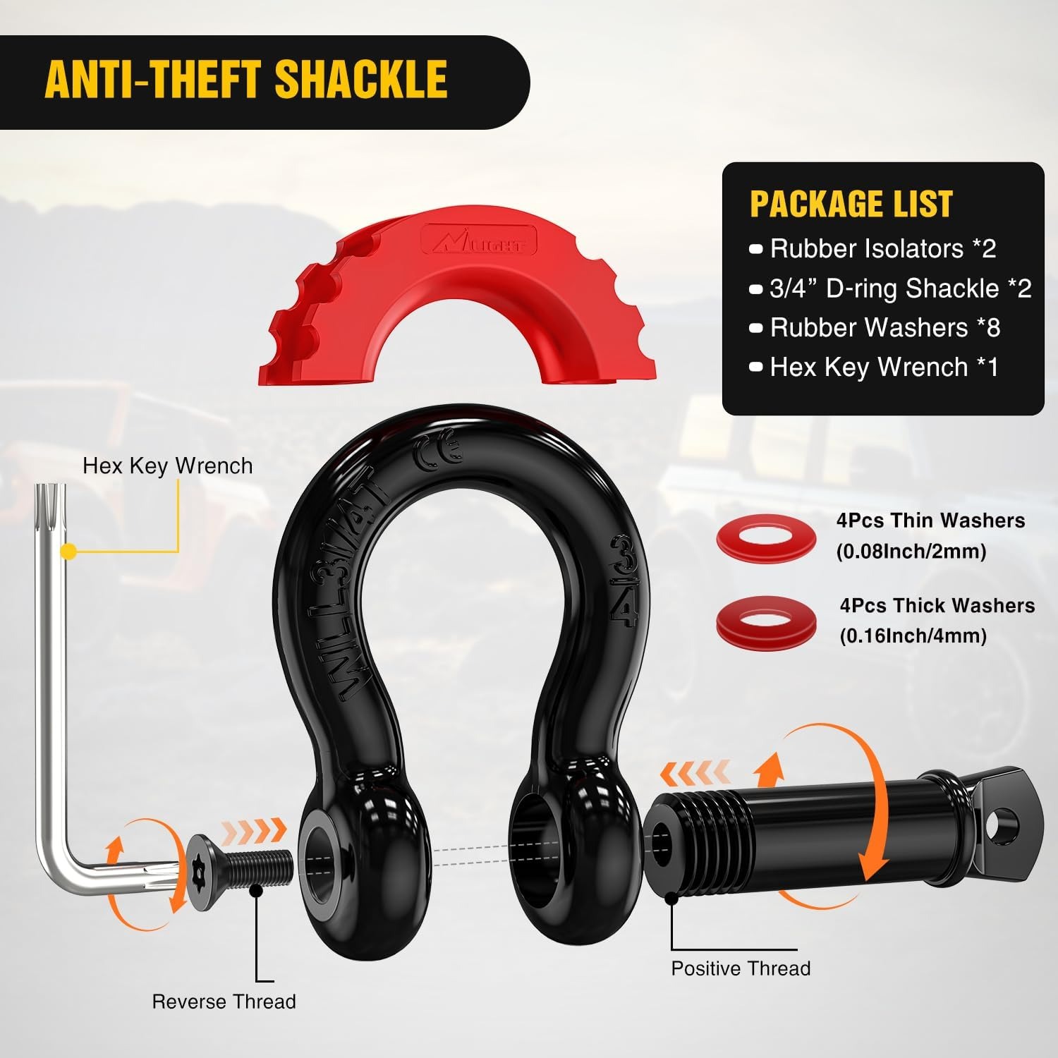 Nilight Offroad Recovery Kit 3 - D Ring Strap review and price