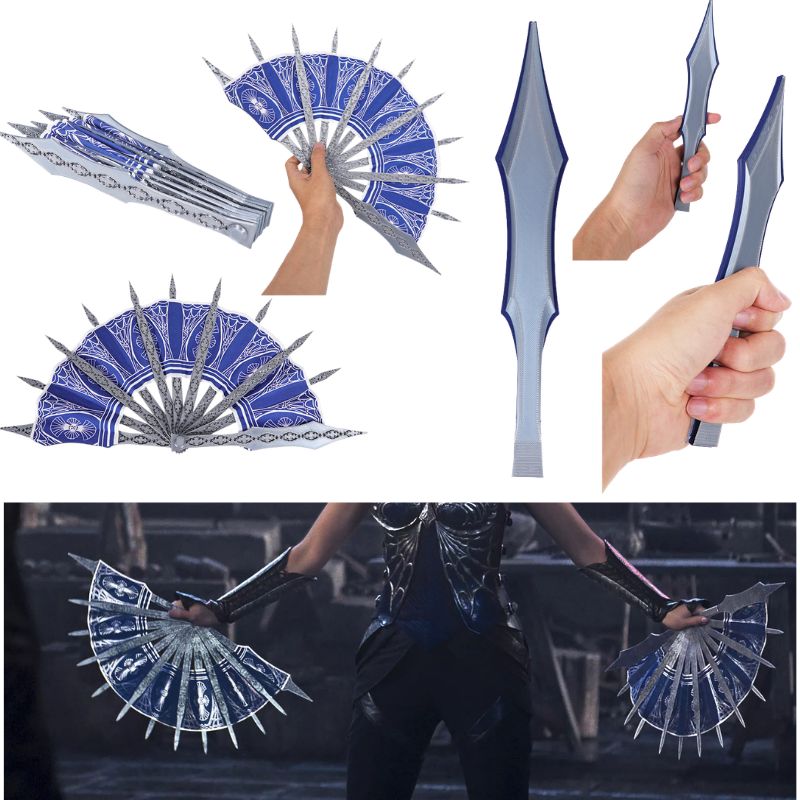 Anime Kitana Cosplay MK Blue H - Cosplay Prop Blueprints review and price